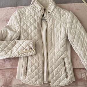 Zara Cream Quilted Puffer Jacket